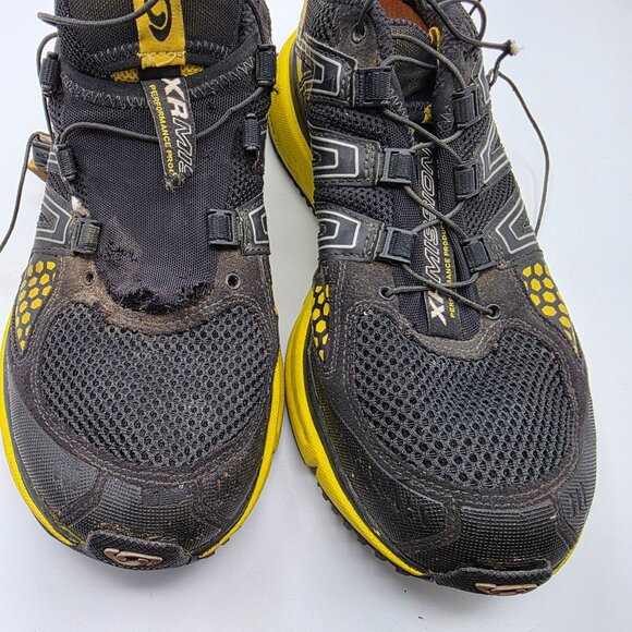 Salomon XR Mission Mens Size 7.5 Black Yellow Athletic Shoes Trails Camping - Picture 10 of 14